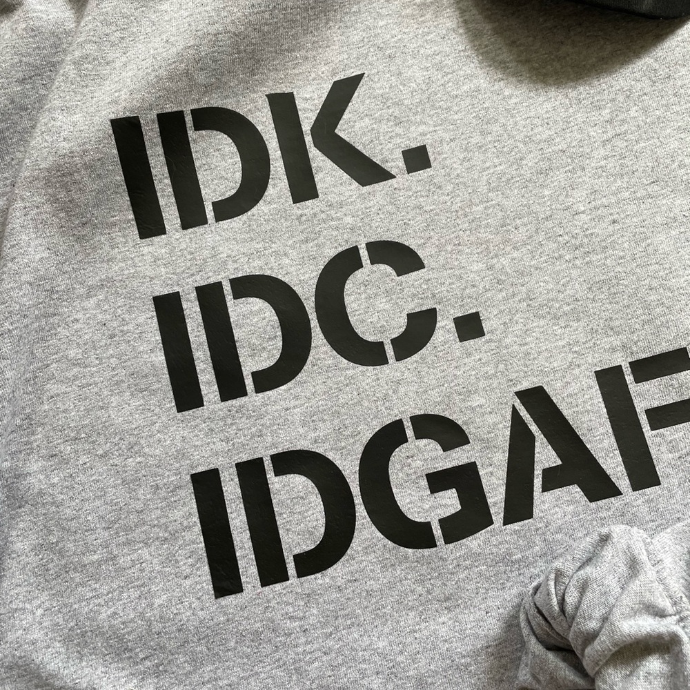 IDK IDC IFGAF LONG SLEEVE TEE All Sizes Available - Picture 4 of 7